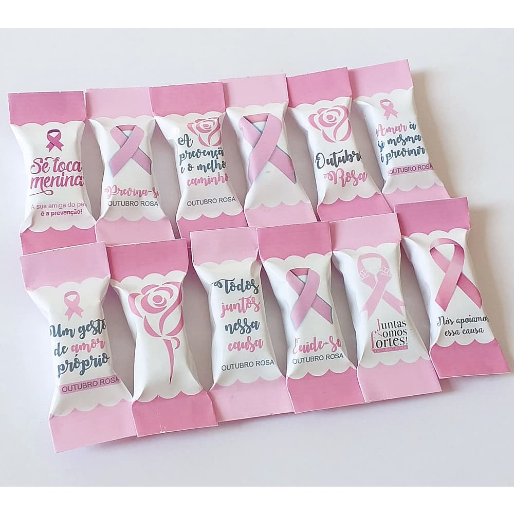 200 Balas Personalizadas - Outubro Rosa