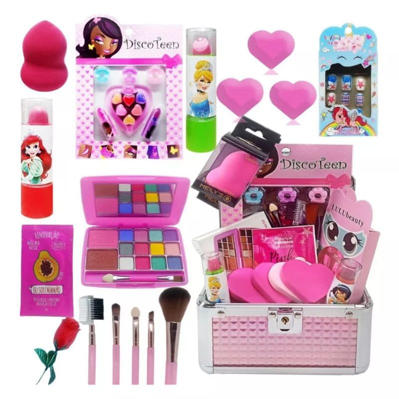 Kit Maquiagem Infantil Menina Completo Com Pincéis Blogueirinha