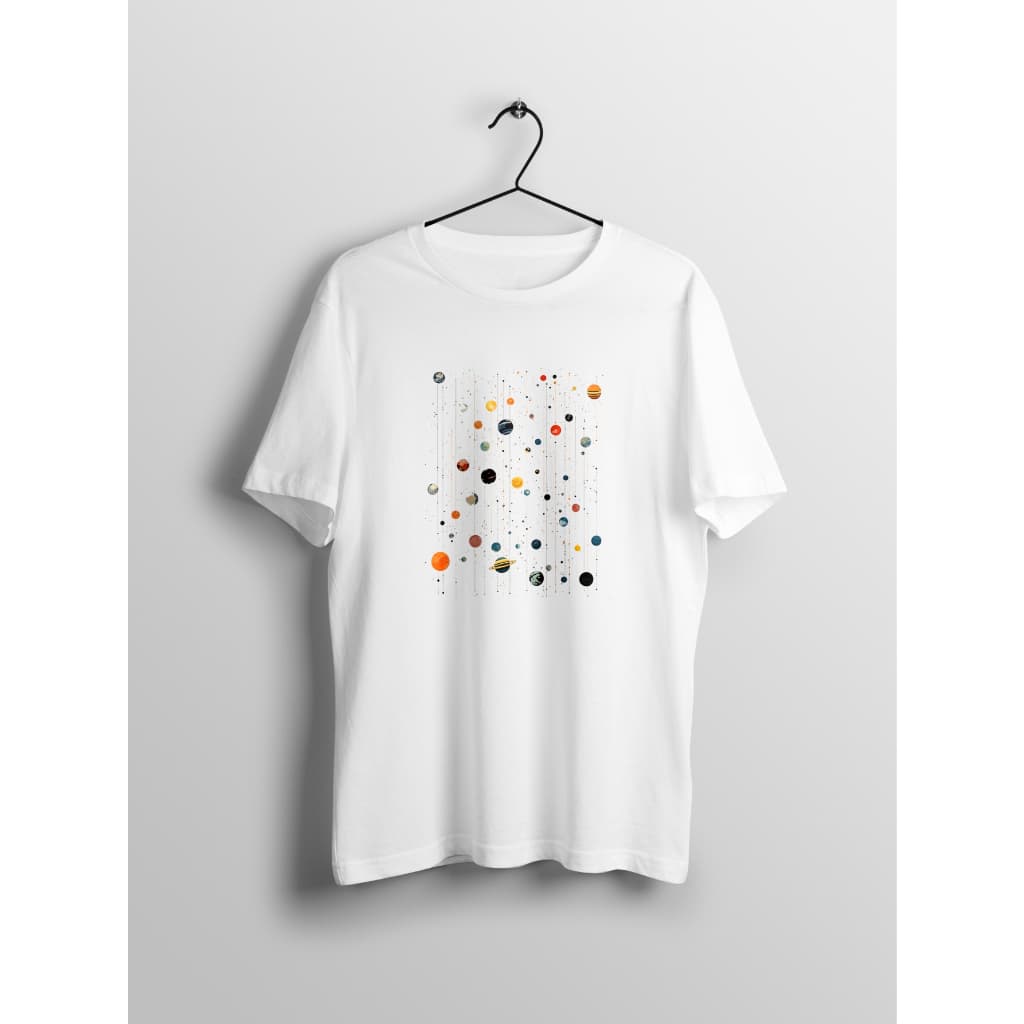 Camiseta Masculina Planetas Em Cordas