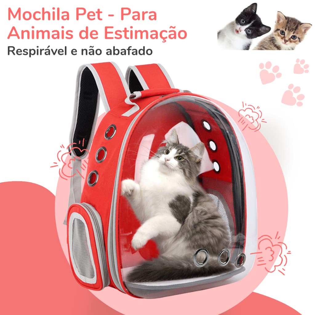 Mochila Pet Transporte Visao Panoramica Gatos Cachorros