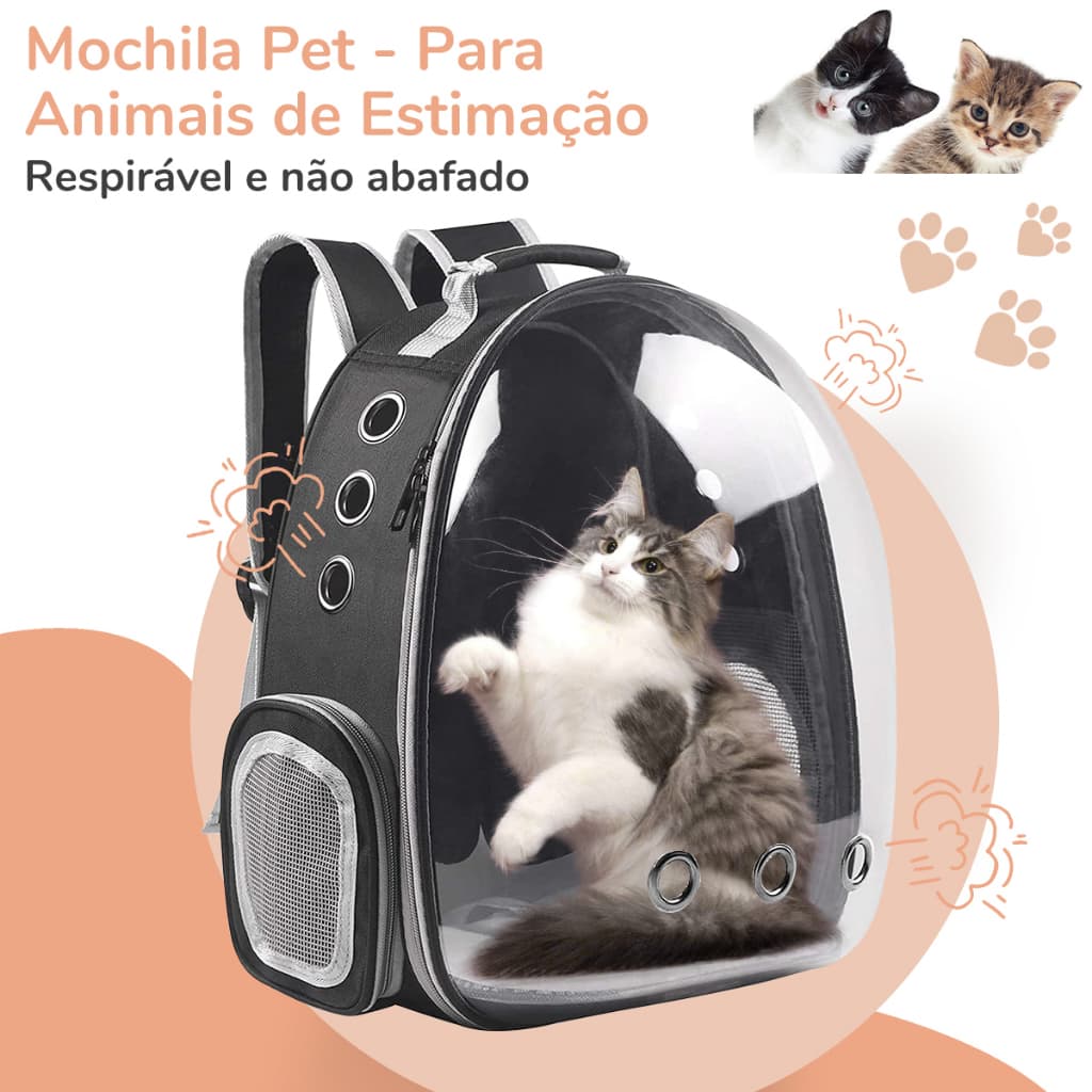 Mochila Bolsa Pet Visão Panorâmica Astronauta Color Gato Ou Cachorro