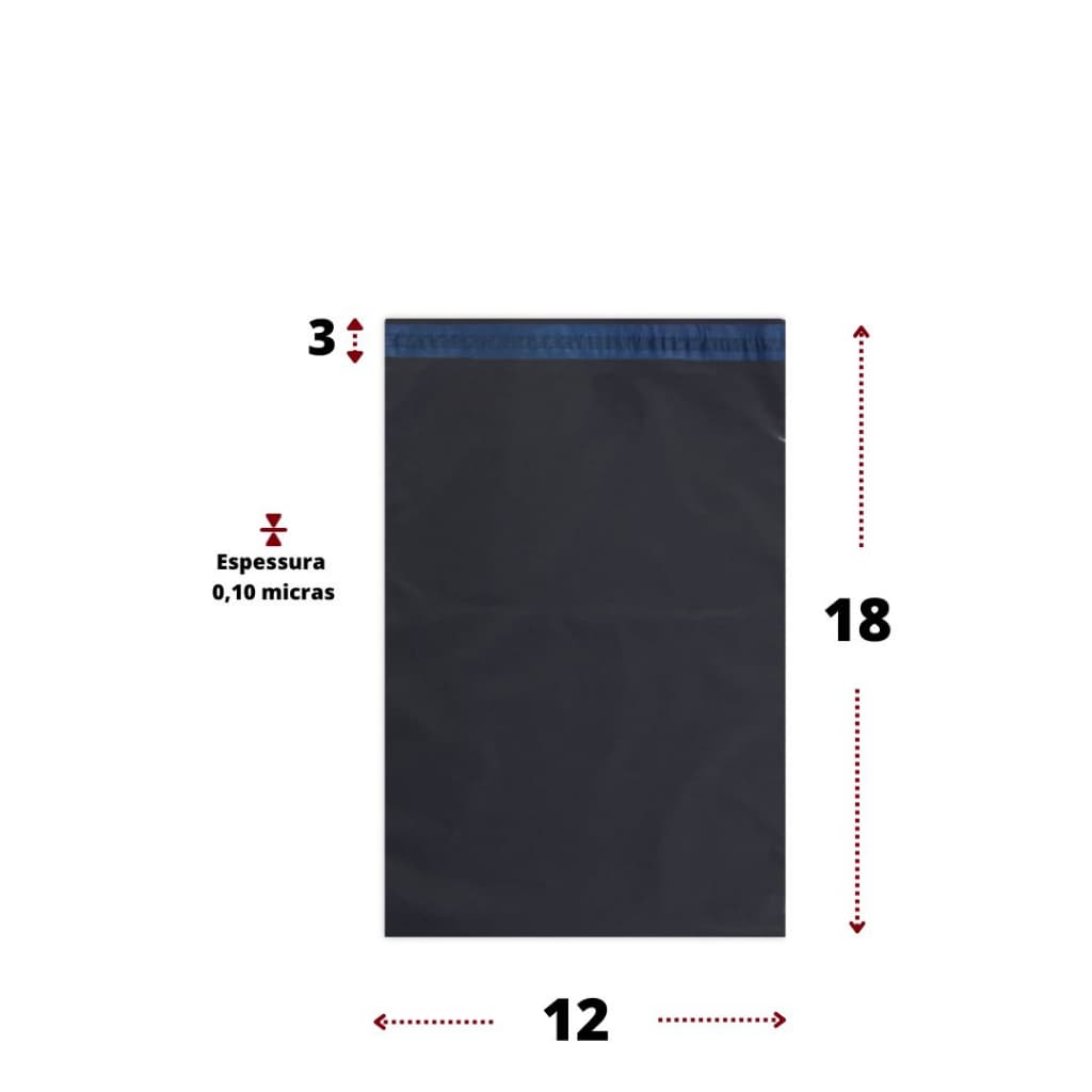 Saco Plástico Envelope 100 Unidades Segurança Sedex Correio 12X18