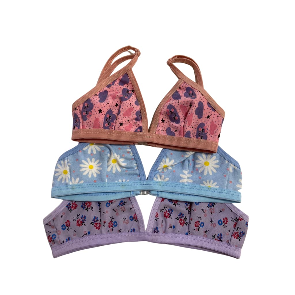 Kit 5 Sutiãs Infantil Algodão Cotton
