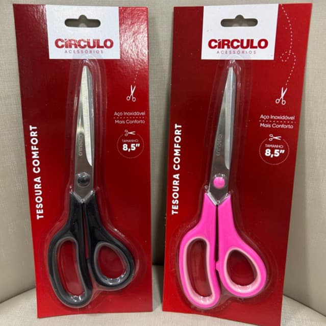 Tesoura Círculo Comfort Emborrachada 21,5 cm (8,5)
