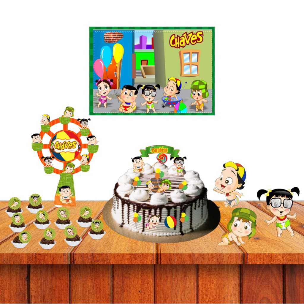 Kit festa em casa só um bolinho turma do Chaves mesversário bebes aniversário