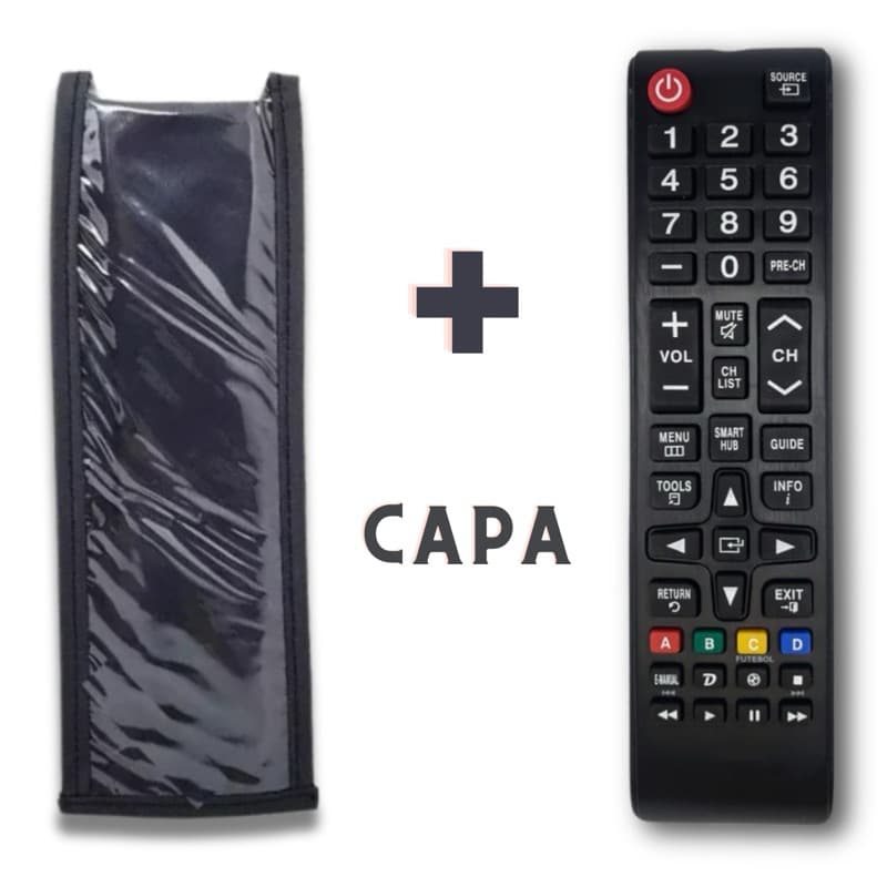 Controle Remoto + Capa Compatível com Samsung Smart TV Smart Hub