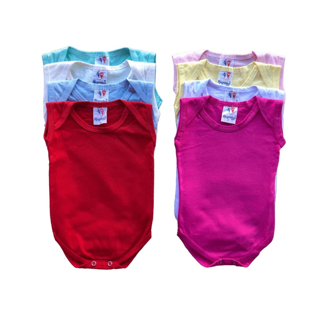 6 Body Regata Cores Lisas - 100% Algodão Do P ao 3