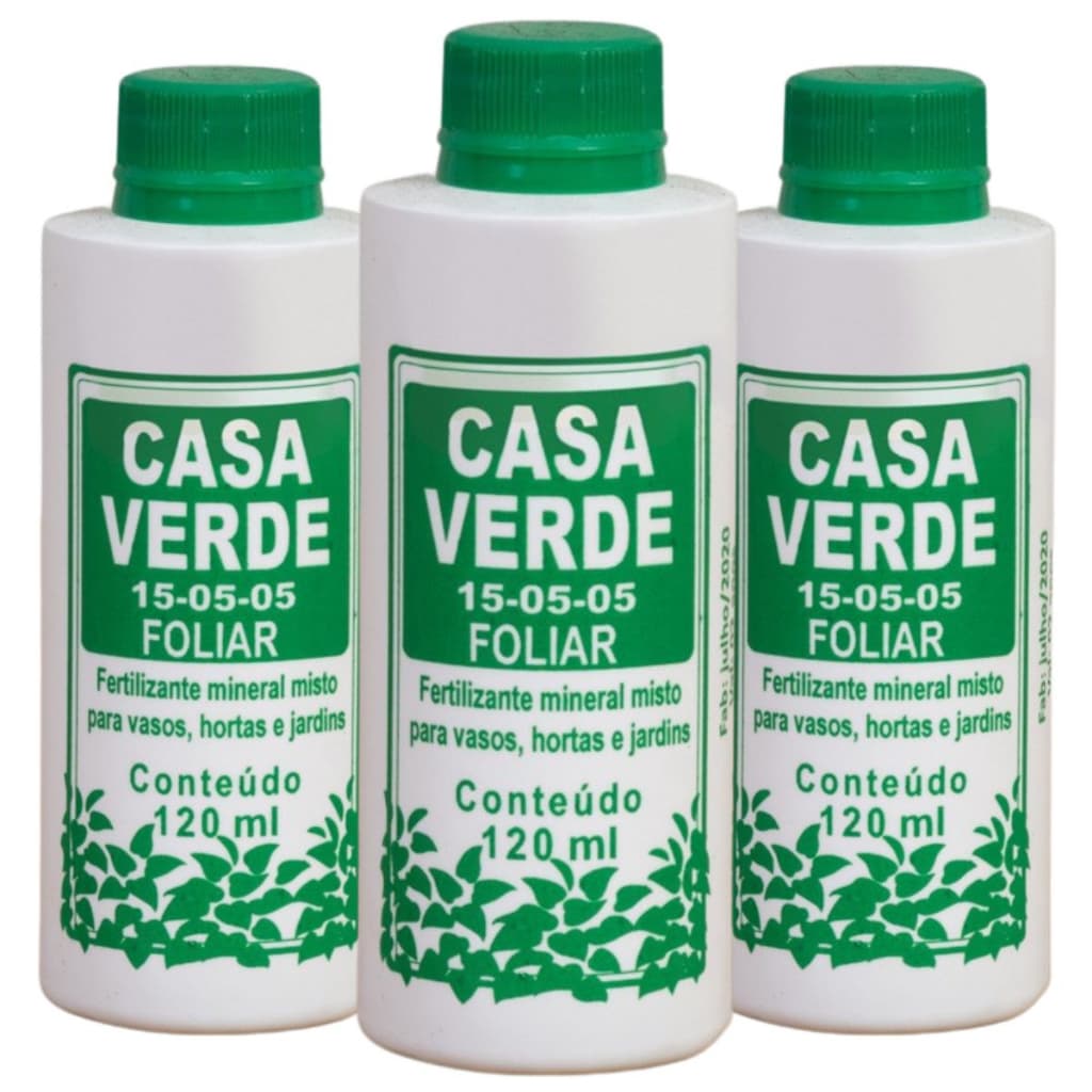 Kit 3 Fertilizante Liquido Concentrado Casa Verde Foliar 120ml - Dimy