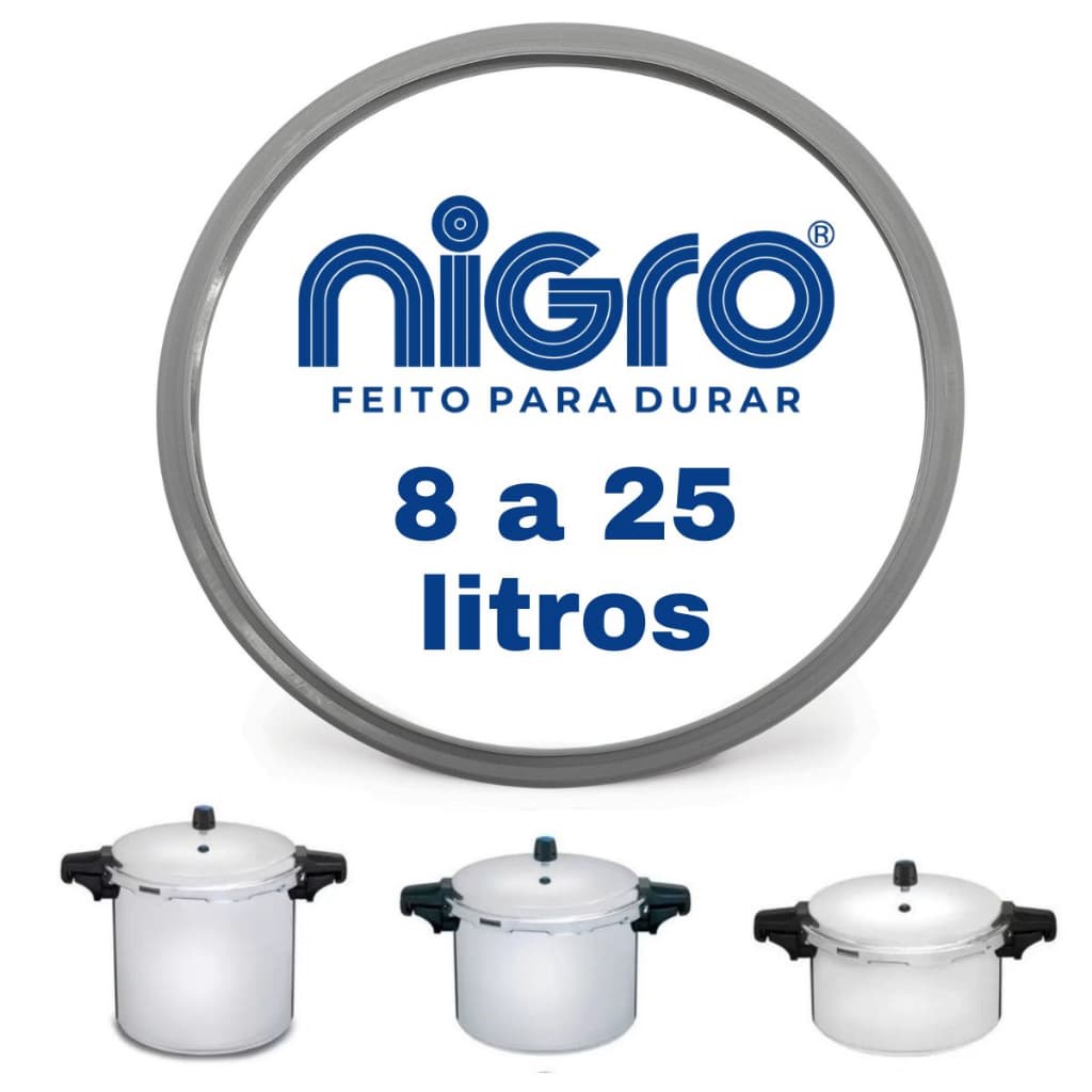 Borracha Panela Pressão Grande Nigro Profissional Industrial 8 A 20l