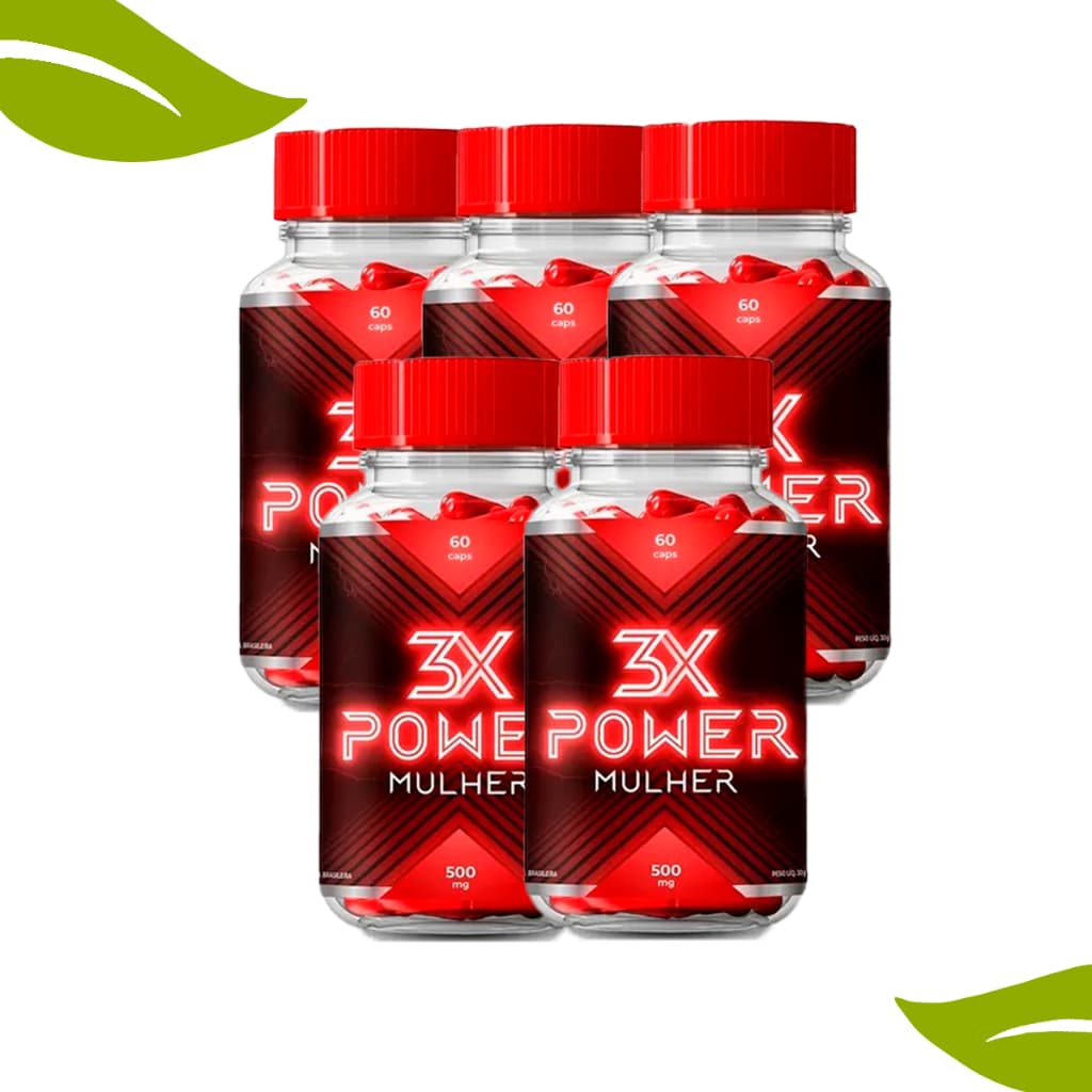 Kit 5 potes 3X Power Mulher Original 60 cápsulas 500mg Original - Oferta Top