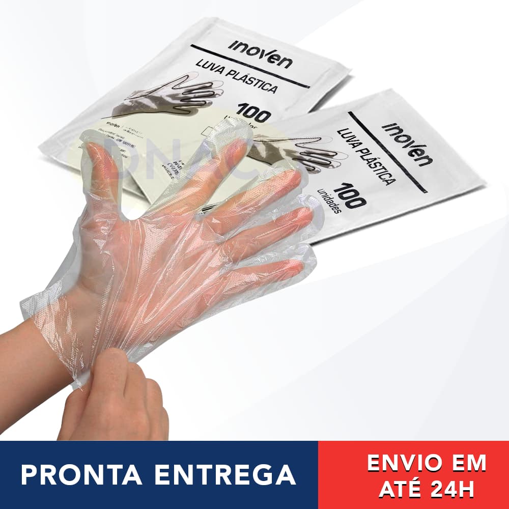 Kit 300 Luvas Plásticas Descartáveis Transparentes Para Alimentos, Padaria, Cabeleireiro, Tintura