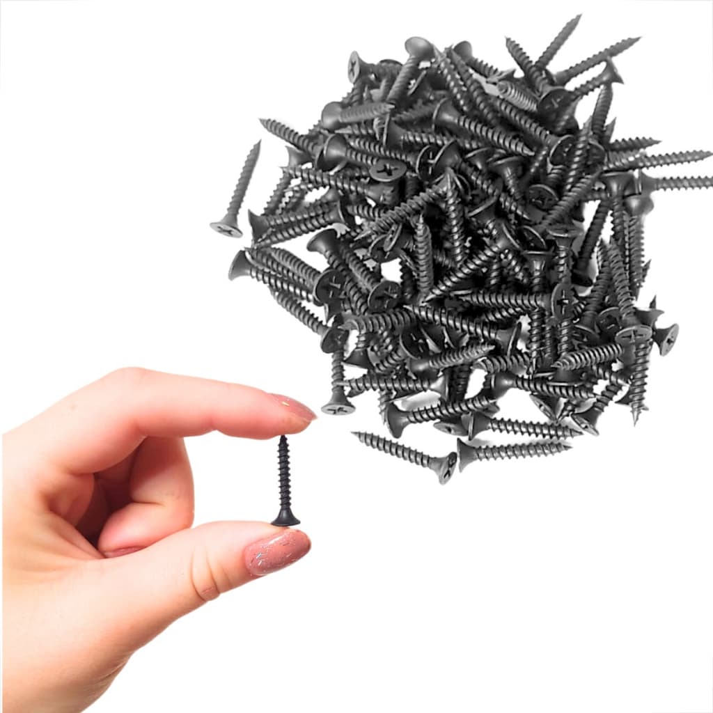 KIT 100 Parafusos Madeira Chata 3,5 X 25 Mm100 Unidades Madeira Philips Agulha Preto Trombeta
