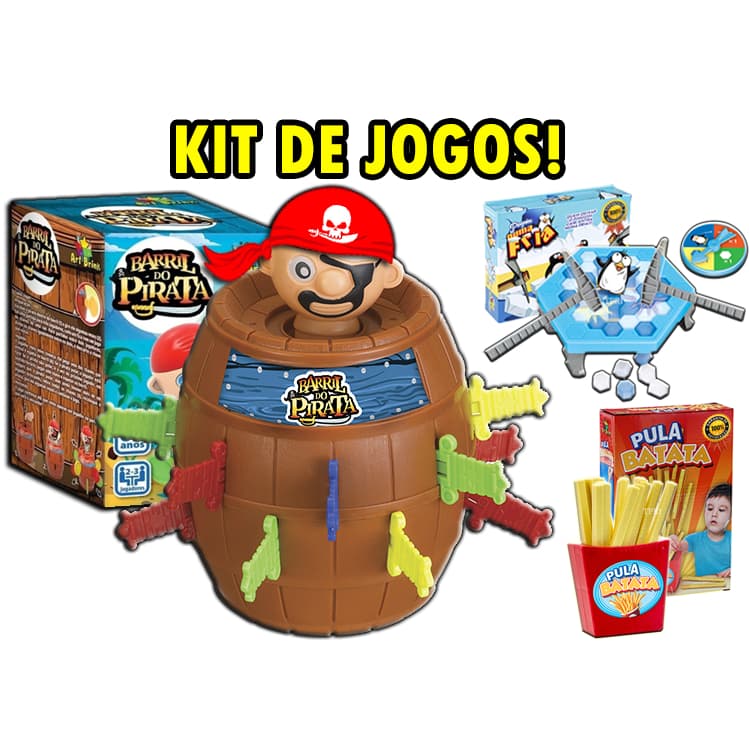 Pula Pirata Brinquedo Infantil Jogo Tabuleiro Barril Original Interativo Inmetro Menino Menina 4+