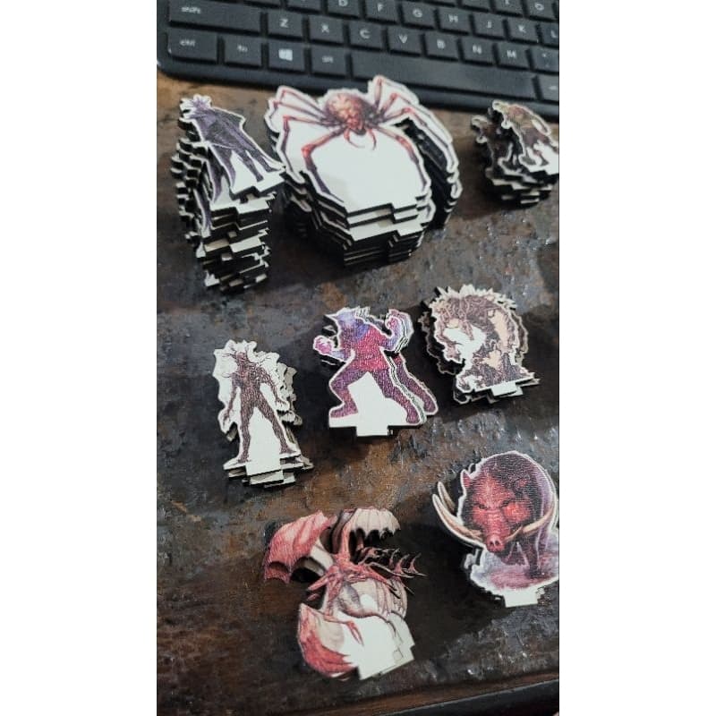 Kit Personalizado de Tokens RPG em MDF Estampado 50 peças.