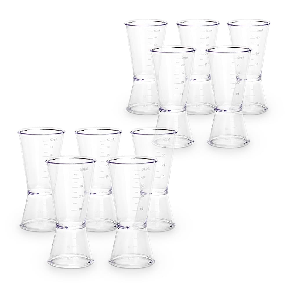 10 Dosador De Bebidas Acrilico Cristal C/ Medidor 50x20ml