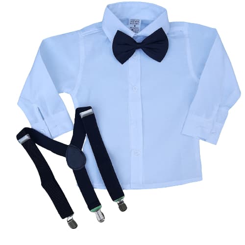 Camisa Social Manga Longa Branca  Infantil  Masculino Batizado, Casamento, Pajem,  Formatura 1 ao 16