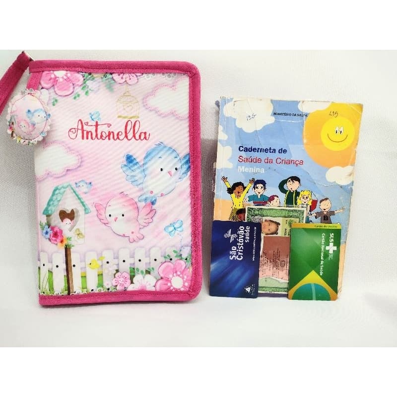 Capa para caderneta de vacina ( Porta documentos infantil com zíper)