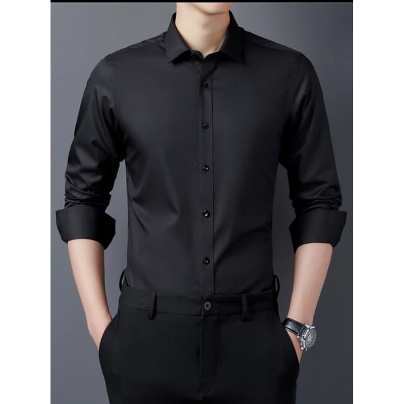 CAMISA Social Masculino Manga longa De Botão Lisa