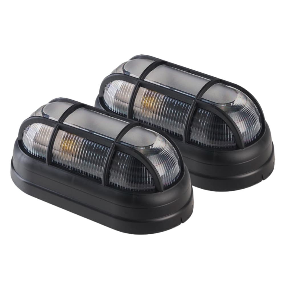 Kit C/ 2 Luminárias Tartaruga Externa Com Grade e-27 Preto