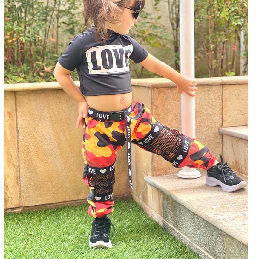 CALÇA INFANTIL FEMENINA CALÇA JOGGER CARGO CAMUFLADA PARA CRIANÇAS ESTILOSAS BLOGUEIINHA