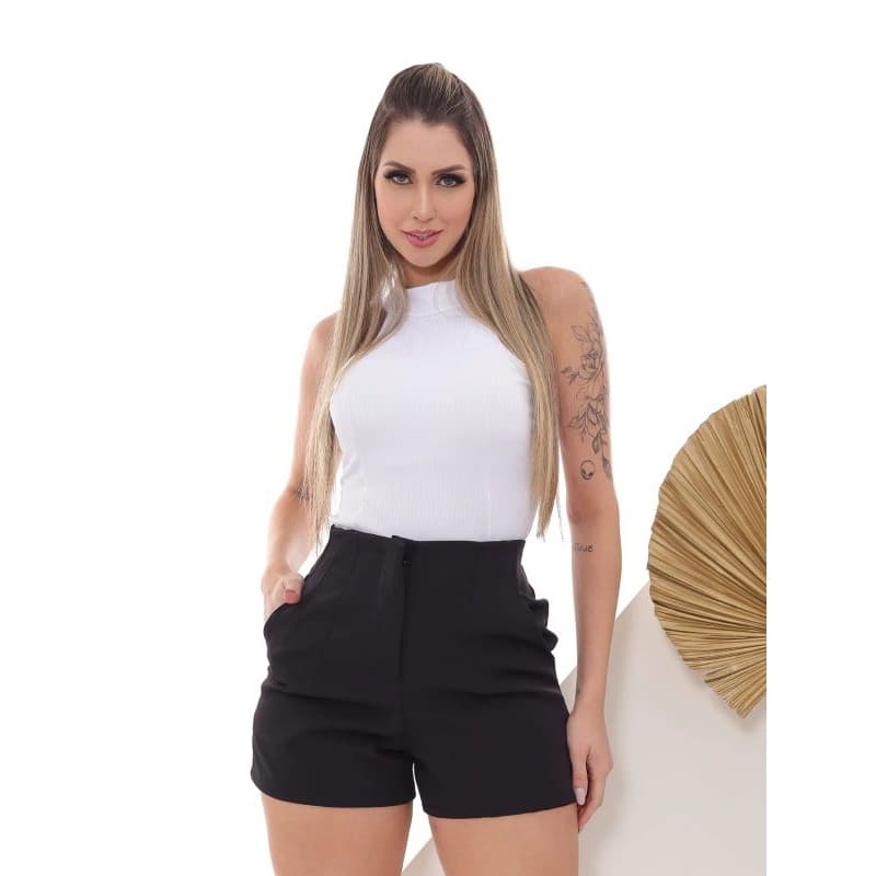 promoção shorts curto feminino alfaiataria tendência verão moda