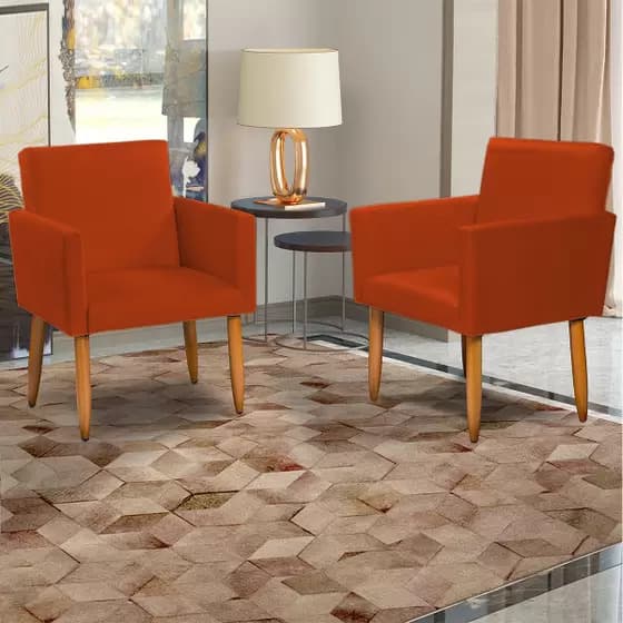 Kit 2 Poltronas Nina Terracota Para Decoração