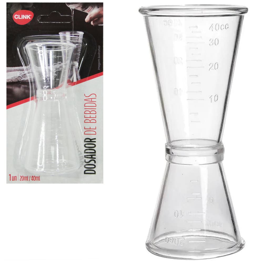Dosador Medidor De Bebidas De Plástico 20ml-40ml Coquetel Duplo