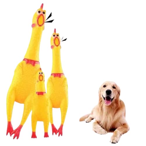 Brinquedo de Borracha 32cm  Frango de Morder para cachorros e gatos