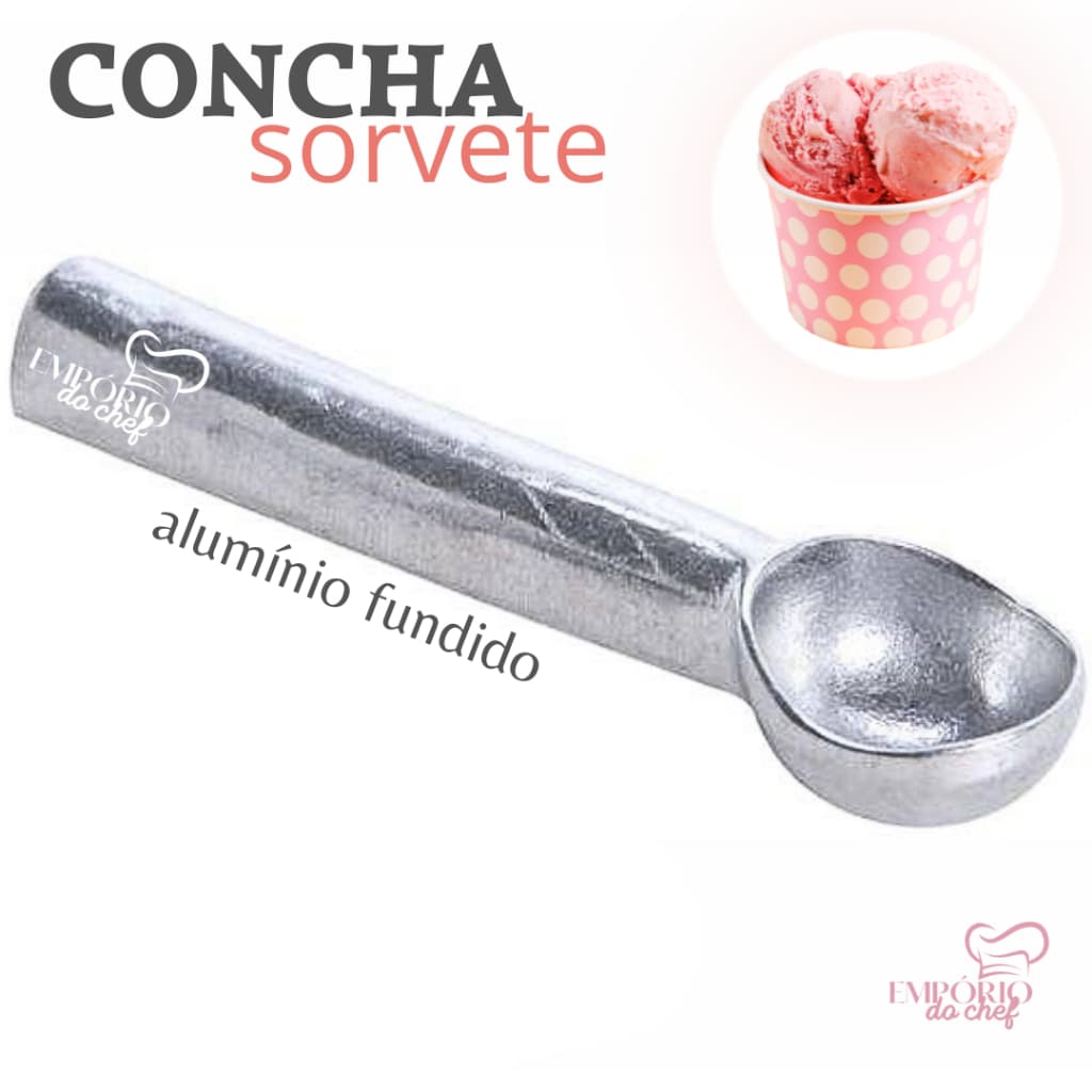 Concha Para Sorvete / Colher De Sorvete - ALUMÍNIO FUNDIDO