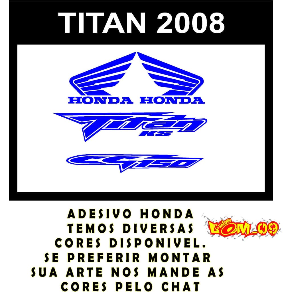 CG 150 CG TITAN 2008 ADESIVO KIT COMPLETO HONDA 2008 MOTO TANQUE KIT LATERAL CG150 2008