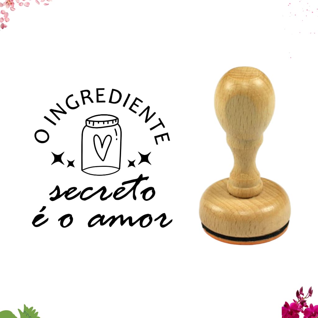 Carimbo confeiteira | Carimbo para embalar | Carimbo tag | Carimbo feito com amor