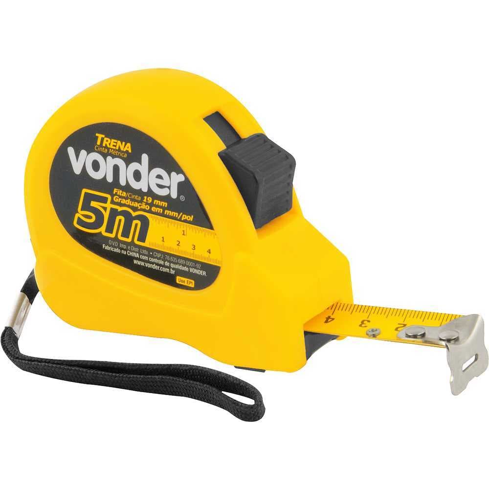 Trena Curta de Aço com 5 Metros e Trena Chaveiro 2 Metros TCV 2005 - VONDER
