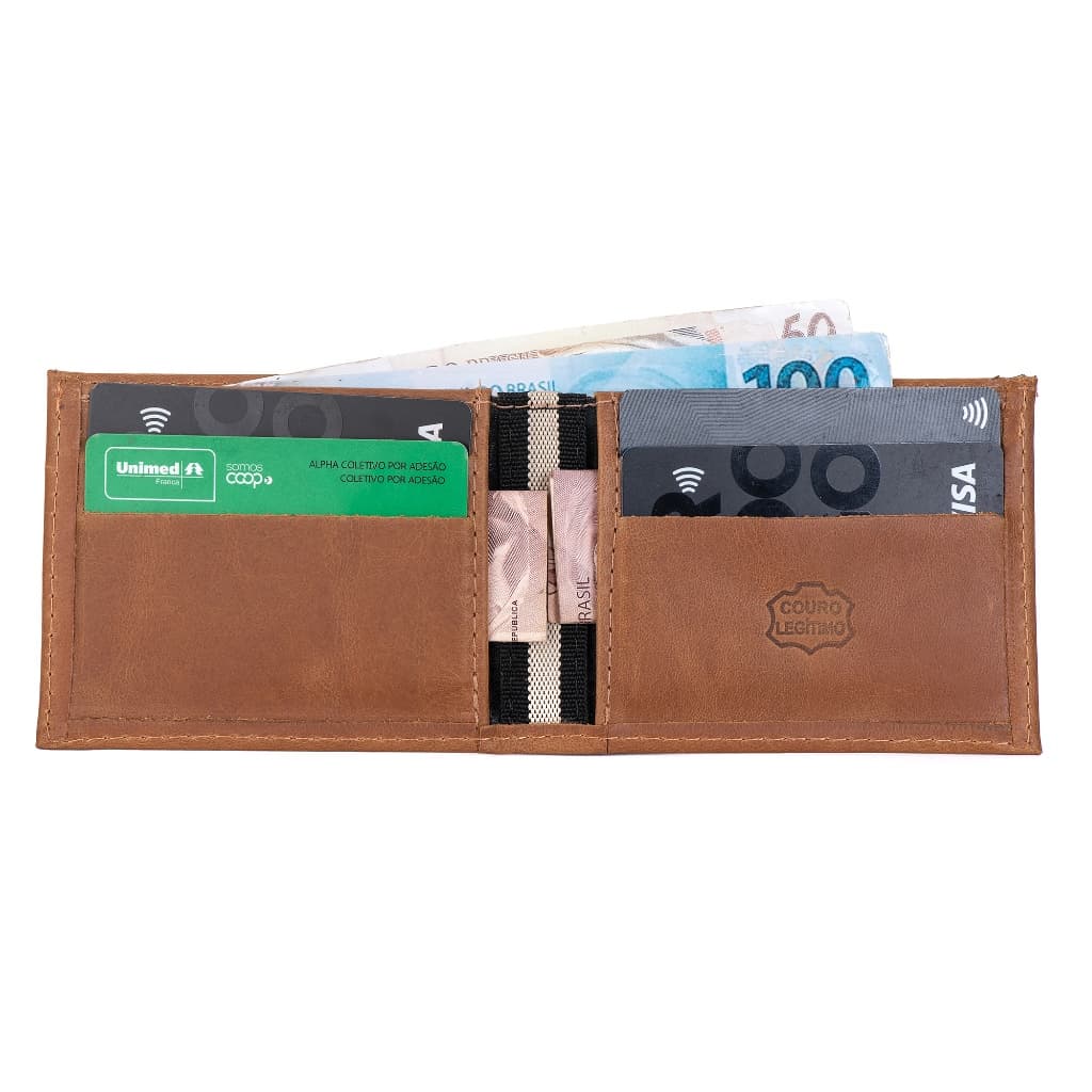 Carteira Masculina Slim Couro 100% Legitimo Cedulas,Cnh,Cartões
