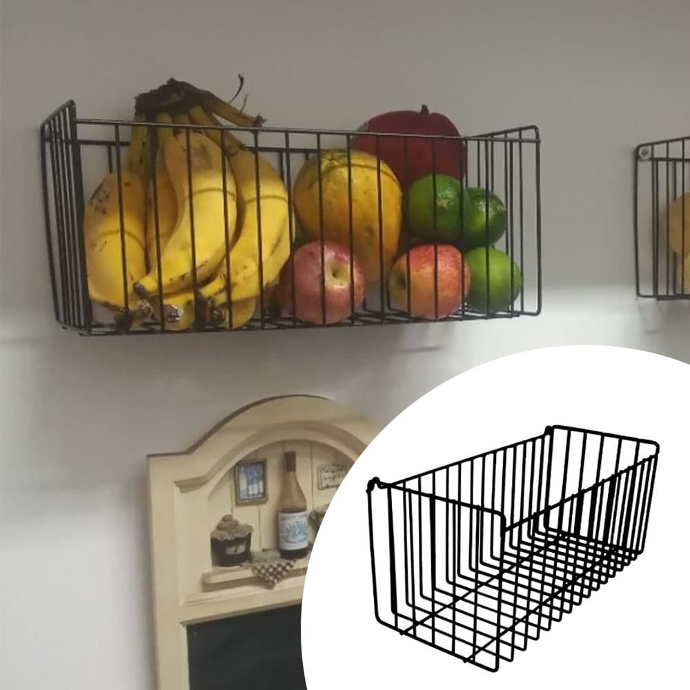 Cesto Multiuso Organizador 35cm Aramado Fruteira de Parede Modelo N04