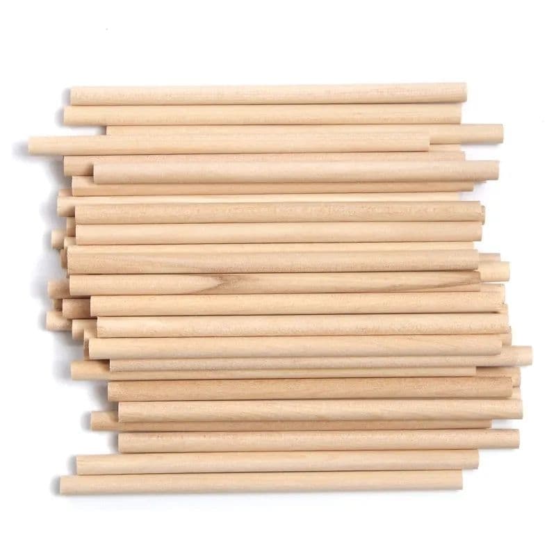 varetas de madeira  lisa 10mm  20cm 50 unidades