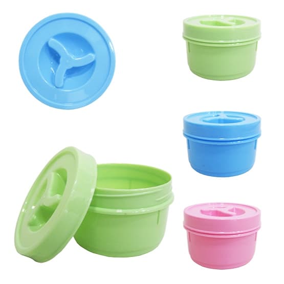 Kit 3 Pote Plastico Redondo Pequeno Colors Com Tampa De Rosca 300ml