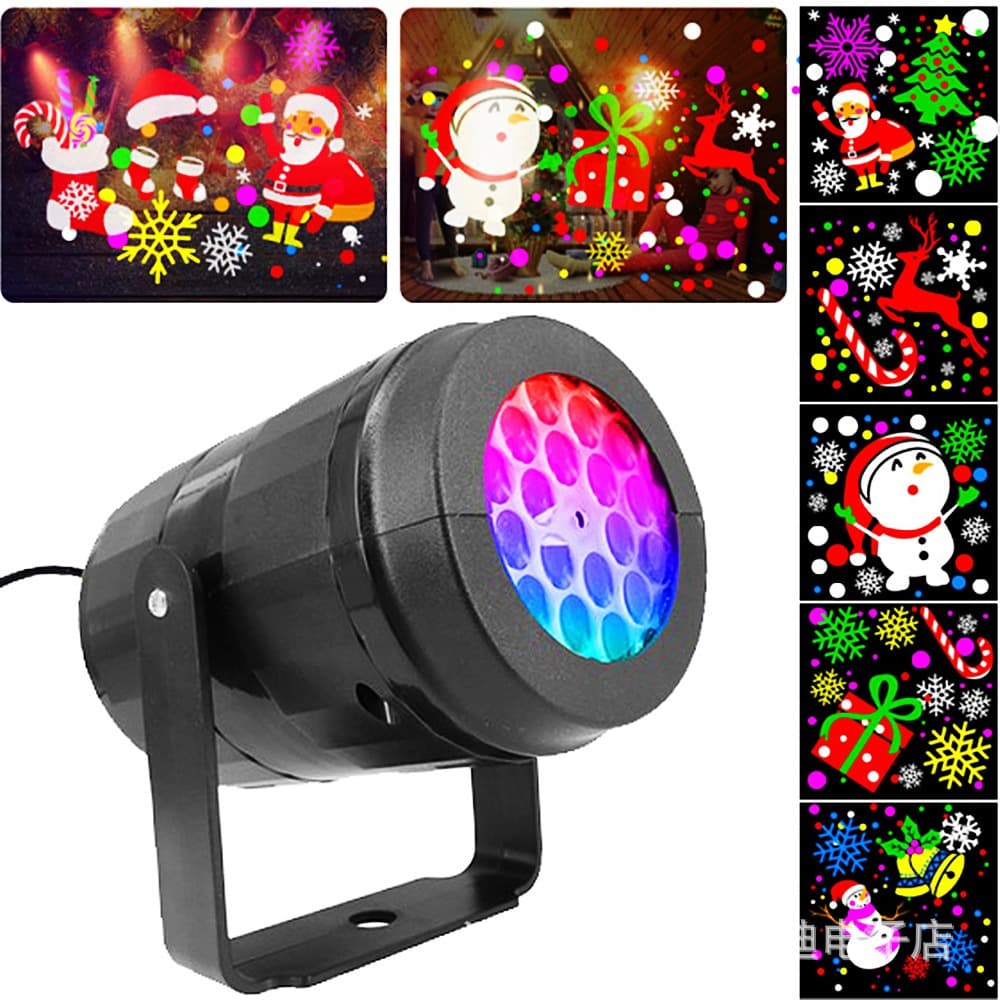Led floco de neve projetor luz decoração de natal luz colorida rotativa projetor de férias laser luz de palco 7094