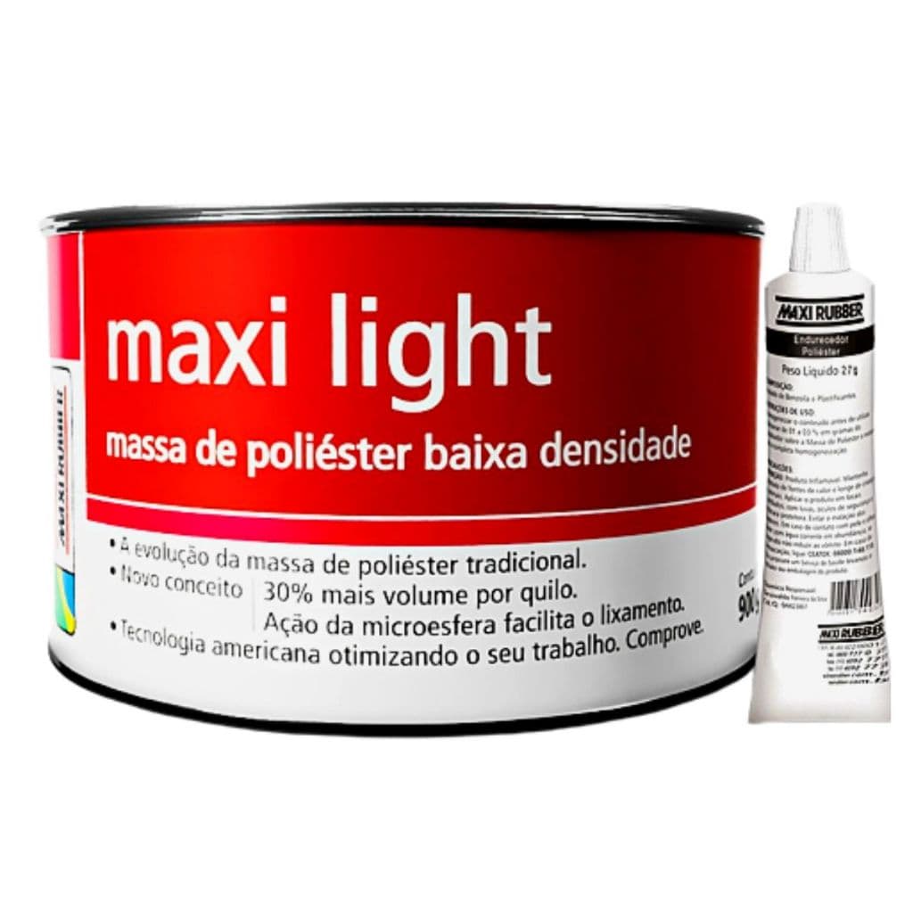 Massa Poliéster Maxi Light 900g Maxi Rubber