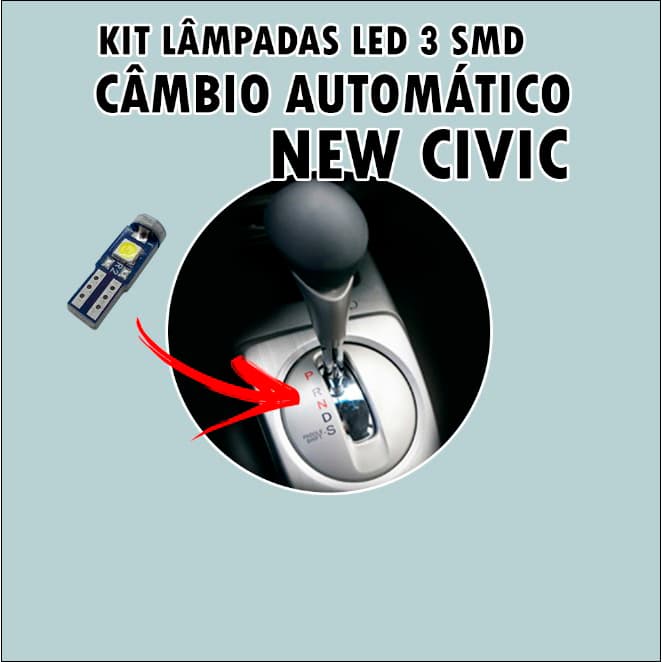 Kit 2 Lampadas Câmbio New Civic Led T5