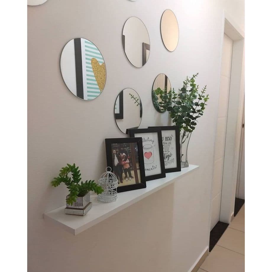 Prateleira Branca de Parede Suspensa 40x15 Grossa MDF 25mm + Suportes
