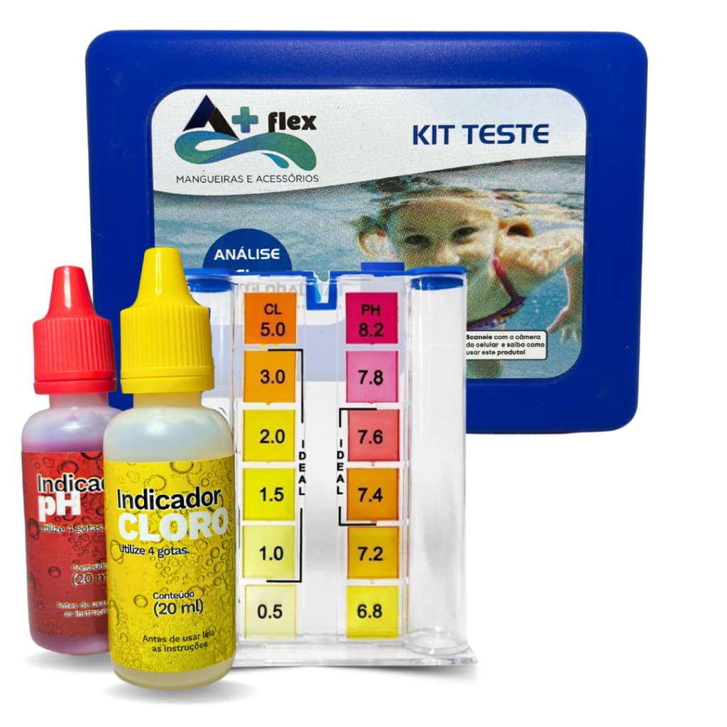 Kit Teste Estojo com Reagentes Medidor de Ph e Cloro Para Limpeza Água De Piscina
