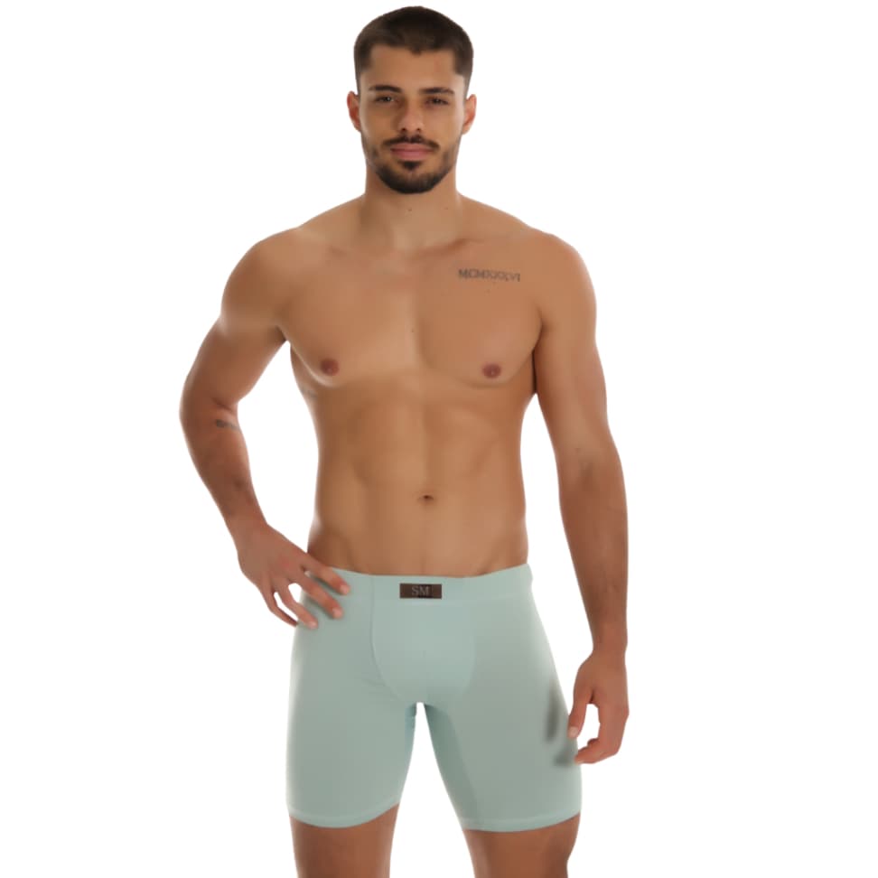 Kit 3 Cueca Ciclista Comprida Lisa Elastico Embutido