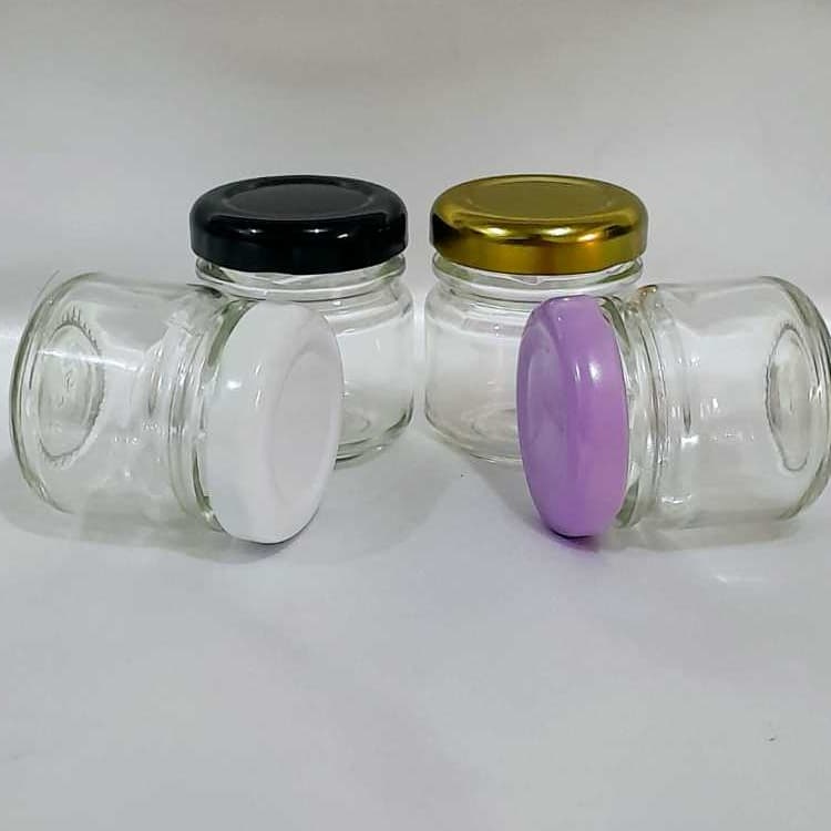 Kit 30 Unid. Pote De Vidro Redondo 40ml Tampa Metálica Para Velas Aromatizadas, Creme, Temperos