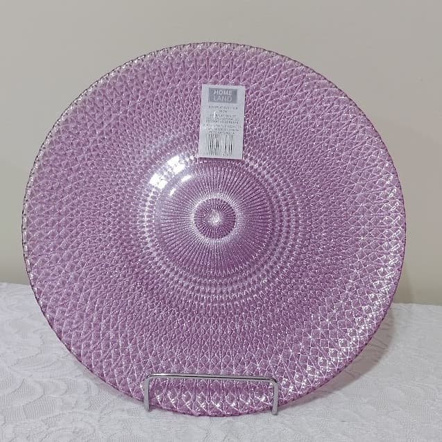 4 Pratos Raso Glitter Sun Lilás  28 cm Importado