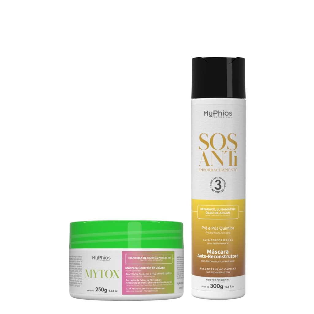 Kit  Redutor de volume  MyTox 250g + SOS 300g Antiemborrachamento - MyPhios