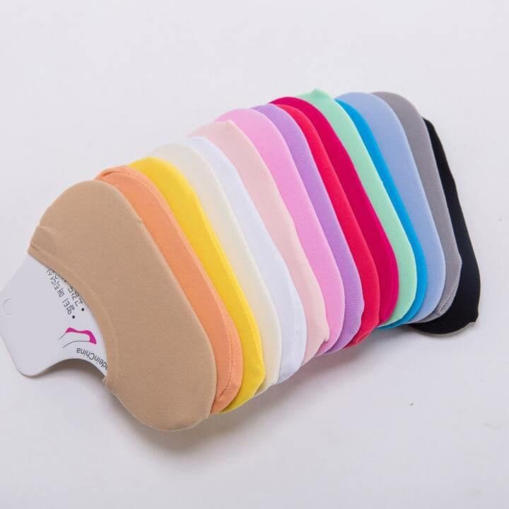 Kit 12 Pares Meia Invisível Feminina Bege ou Sapatilha Cano Curto Com Silicone