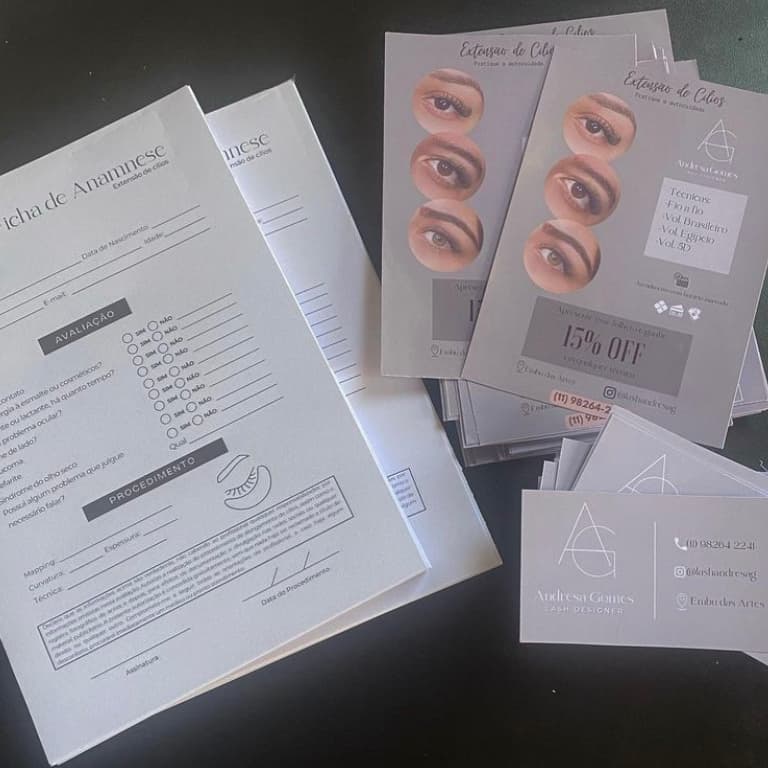 KIT BLOCO COM PANFLETO E CARTÃO DE VISITA