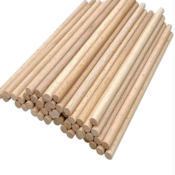 Vareta de madeira 40cm  10mm artesanato banner  bandeiras flamula  10 unidades