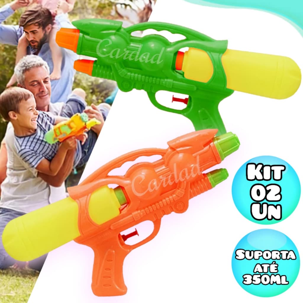 Kit 2 Pistolas Arma Arminha Water Gun Lança Agua Brinquedo Lança Agua Brinquedo Kit 2 Pistolas Arma Arminha Water Gun