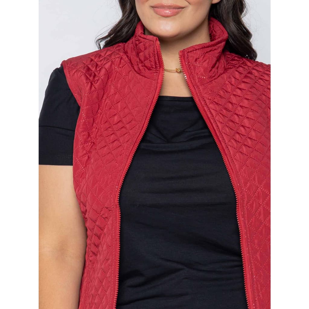 Colete Feminino Plus Size Acolchoado de Nylon Forrado Blogueira Inverno Gola Alta Rodeio